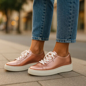 Santoni Shoes Womens‎ Size 39 Made In Italy Leather Low Top Sneakers Luxe NEW